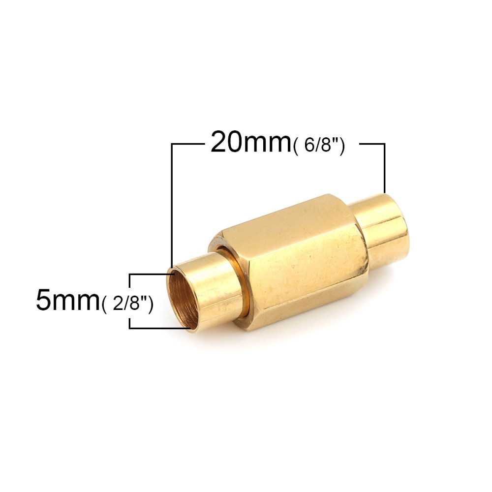 Stainless steel magnetic clasp 05 mm Gold N°01