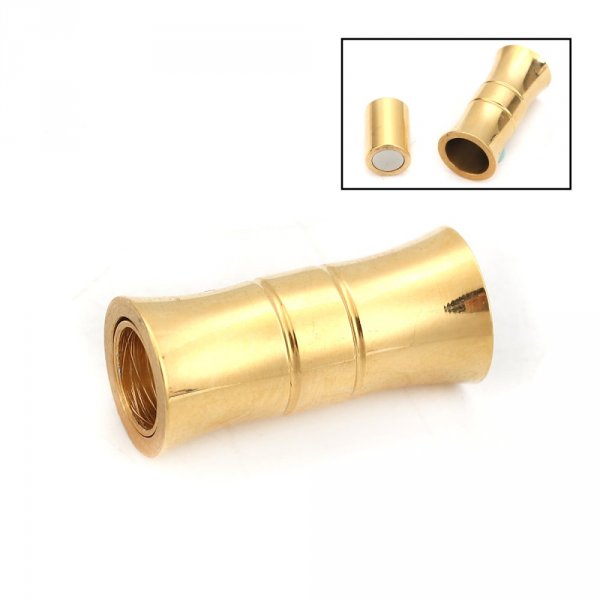 Magnetic clasp Stainless steel 06 mm Gold N&deg;06