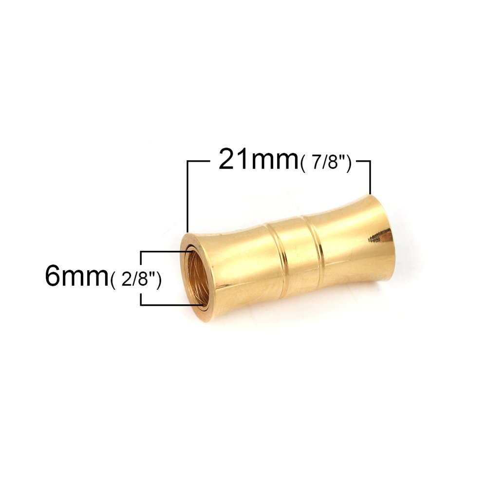 Magnetic clasp Stainless steel 06 mm Gold N°06