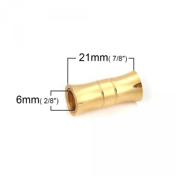Magnetic clasp Stainless steel 06 mm Gold N&deg;06