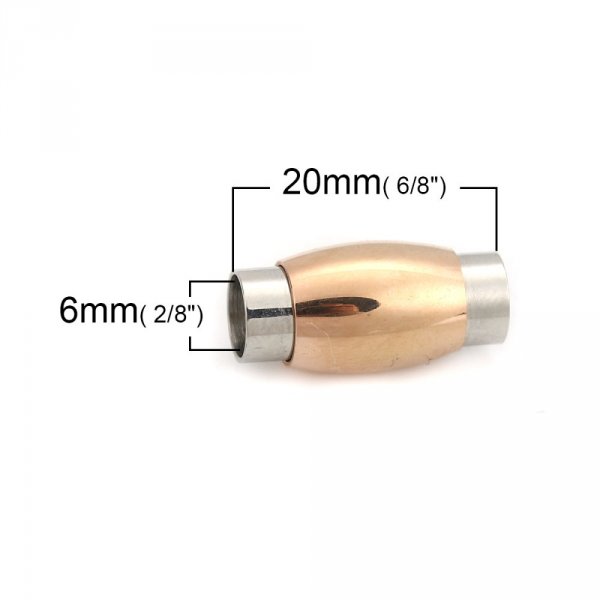 Stainless steel magnetic clasp 06 mm Silver/Champagne N&deg;07