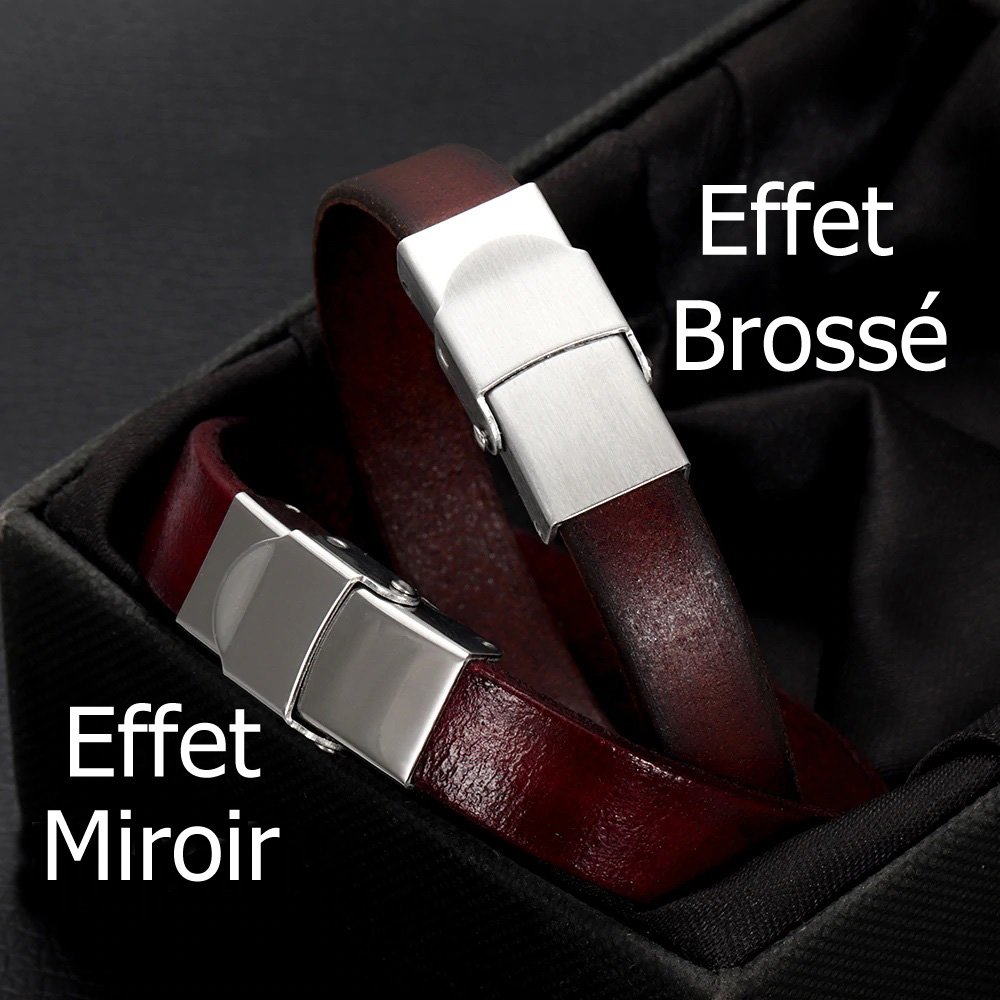 Claw clip for leather 06 mm wide Brushed