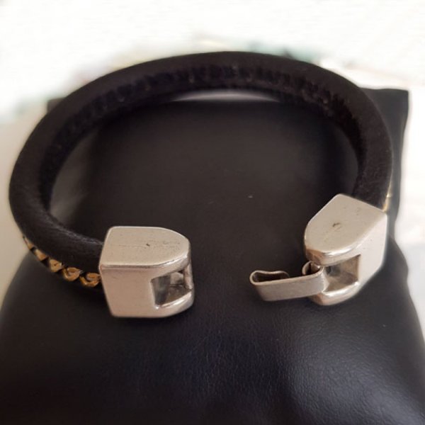 Zamak hook clasp for leather 10 mm Regaliz