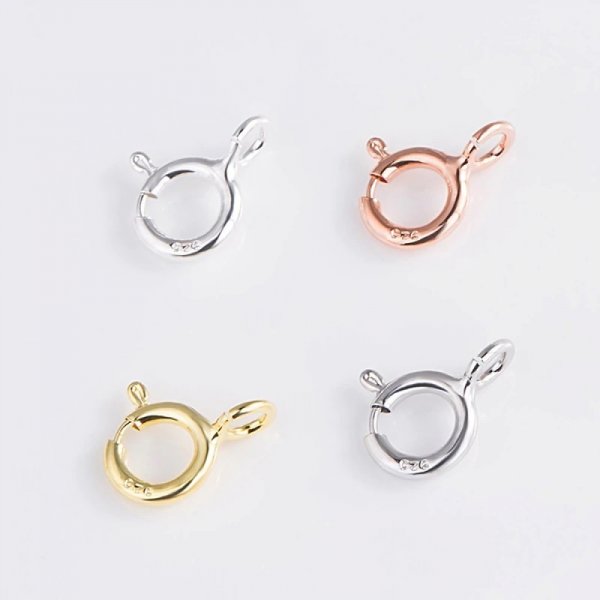 Round spring clasp Silver 925 N&deg;04