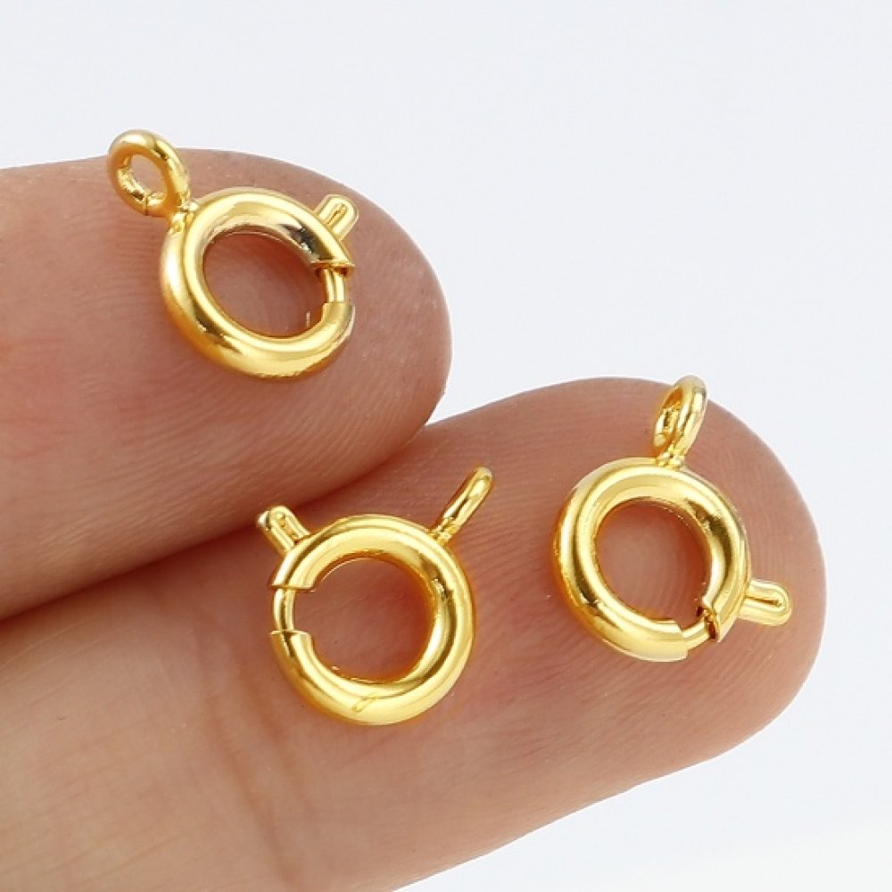 Gold plated round spring clasp N°01 Gold