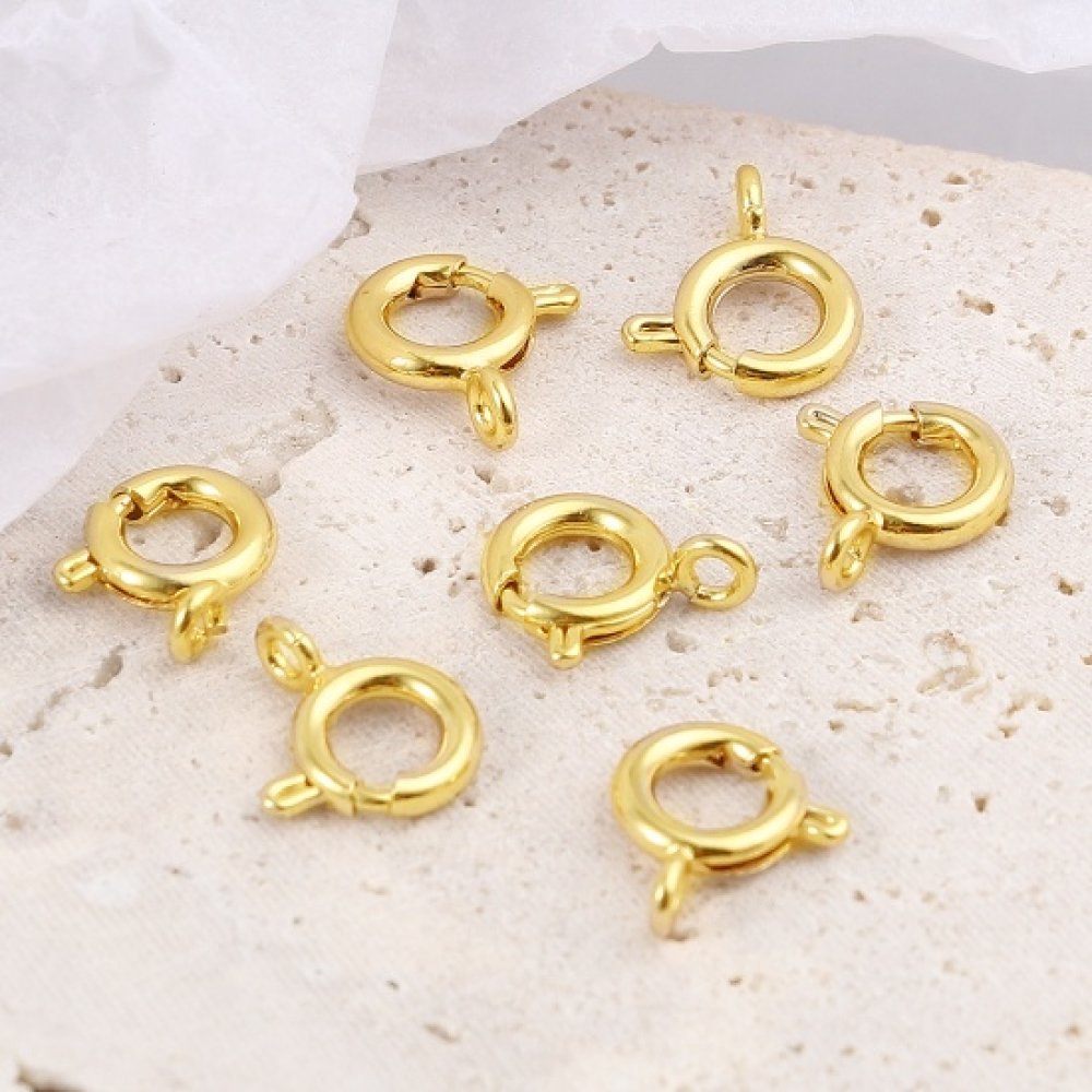 Gold plated round spring clasp N°01 Gold