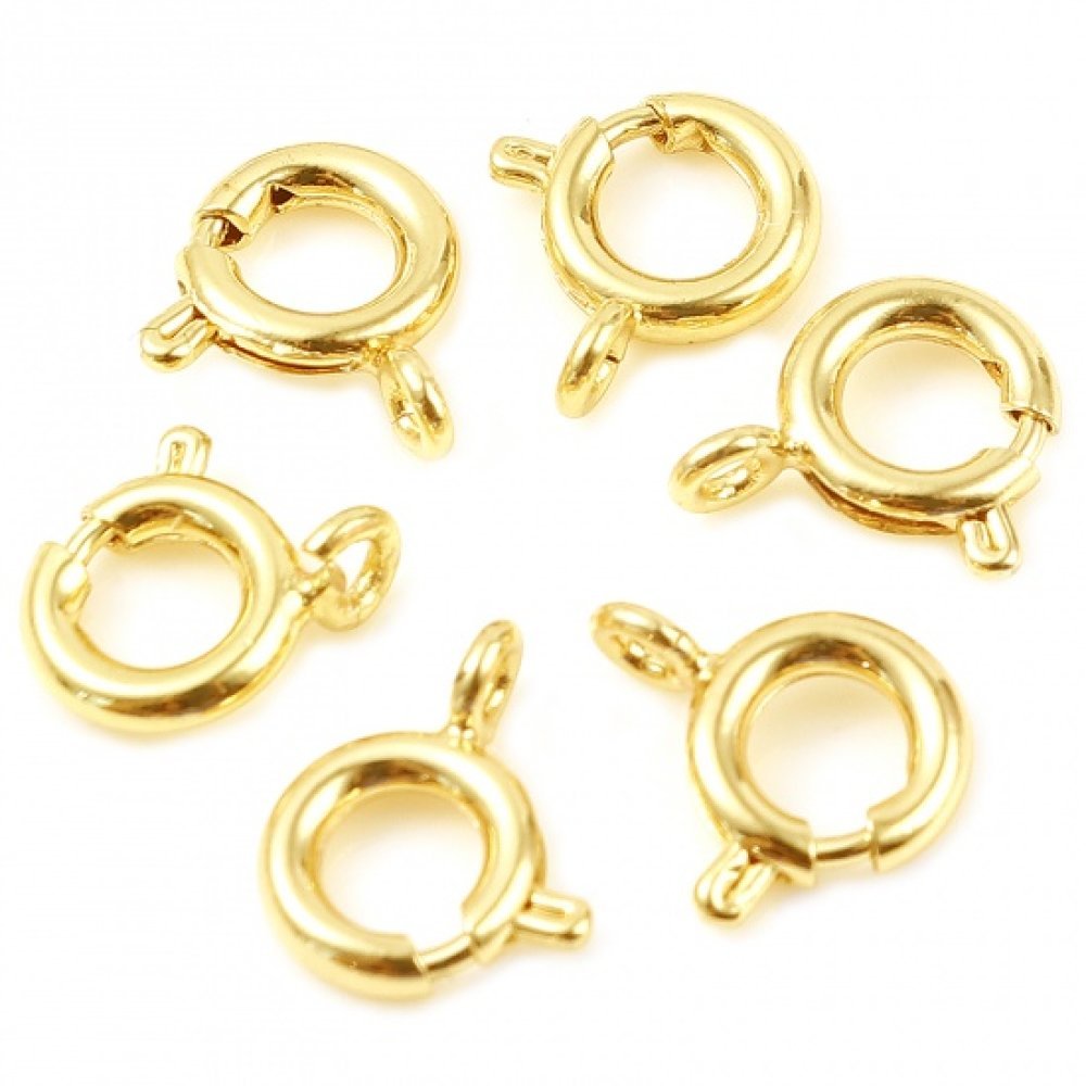 Gold plated round spring clasp N°01 Gold