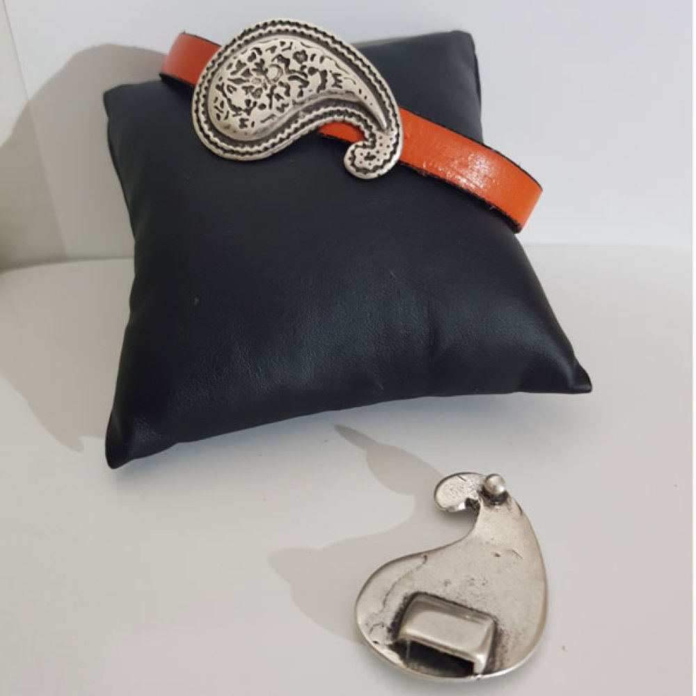 Zamak 10 mm leather belt style clasp