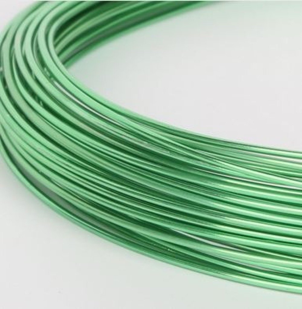 Aluminium wire 1 mm Light Green 10 meters roll.