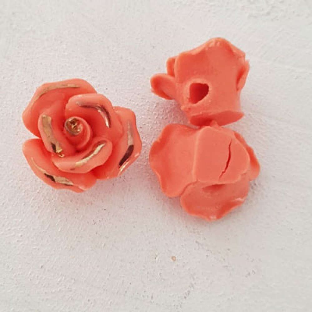 Flower Earthenware 15 mm N°01-05 Dark salmon