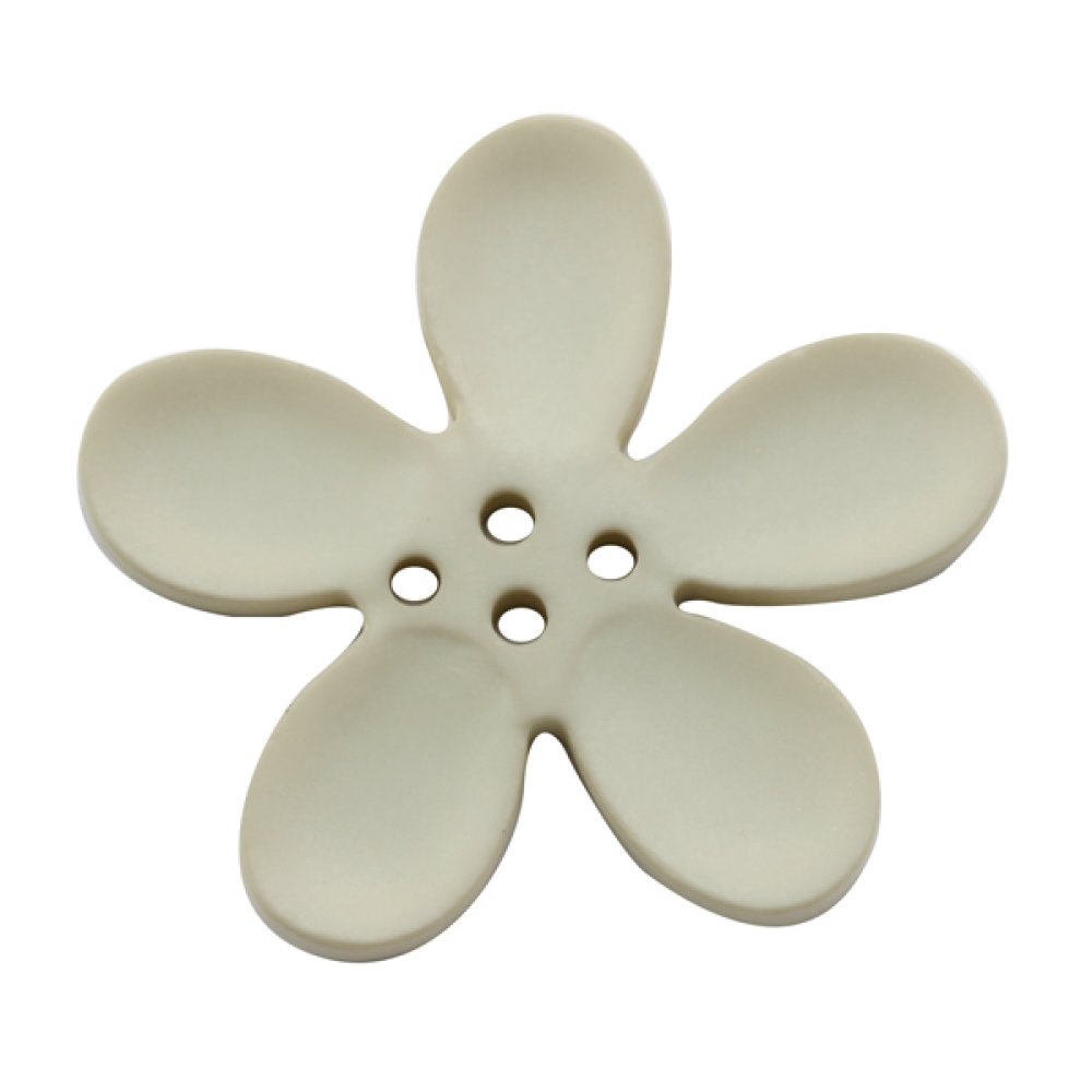 Fleur Orchidée résine 4 trous 40 x 3 mm Beige 03