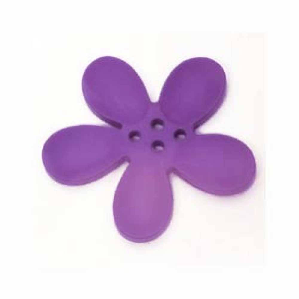 Fleur Orchidée résine 4 trous 40 x 3 mm Mauve