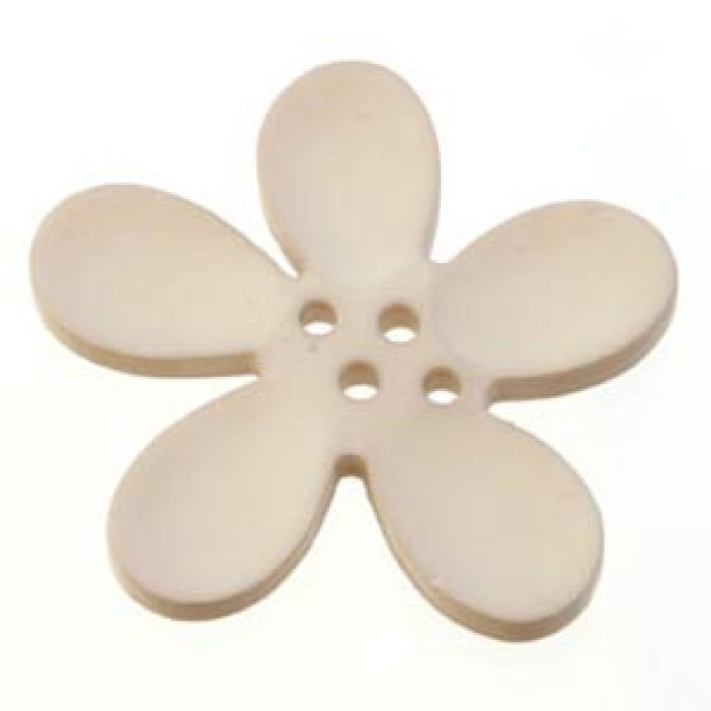 Fleur Orchidée résine 4 trous 40 x 3 mm Beige 01