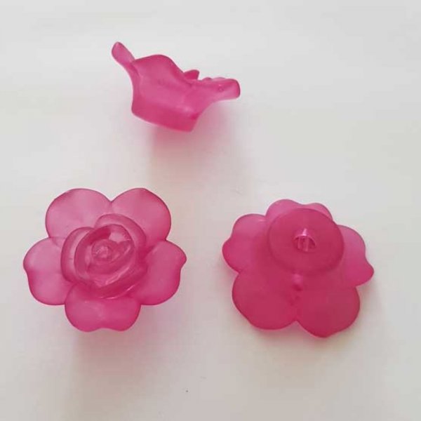 Fleur Rose Givr&eacute; 25 mm Rose Fonc&eacute;