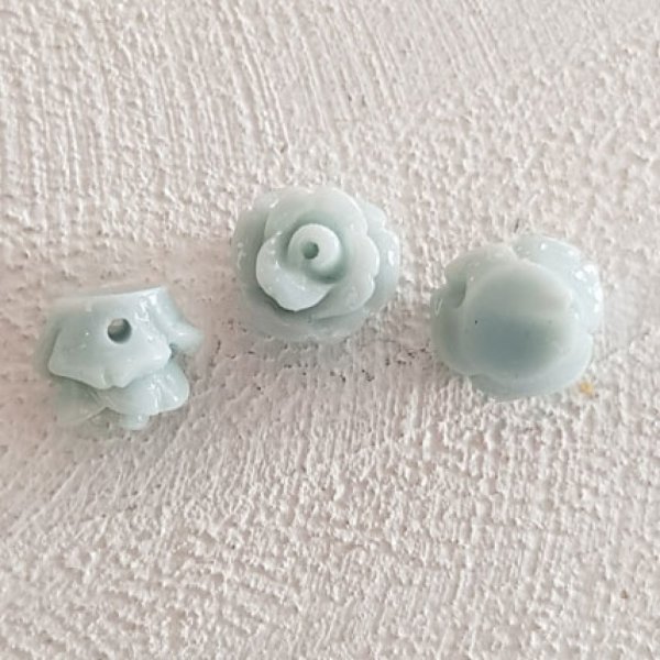 Fleur Synth&eacute;tique 07 mm N&deg;01-27 lot 5 pi&egrave;ces Turquoise