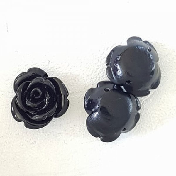 Synthetic Flower 13 mm N&deg;03-10 Black