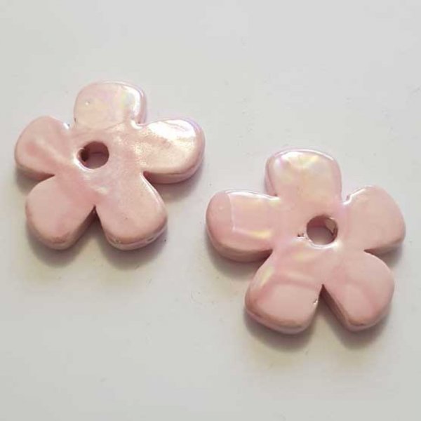 Fleur en c&eacute;ramique &eacute;maill&eacute;e 35 mm