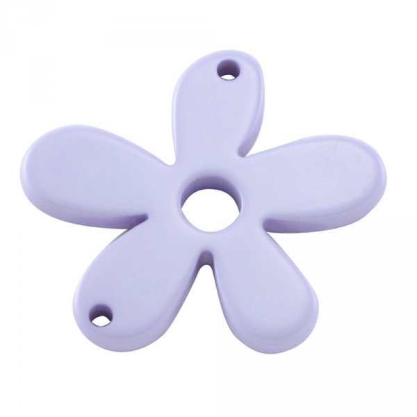 Fleur r&eacute;sine Galastyl 5 p&eacute;tales 2 trous 58 mm Lilas