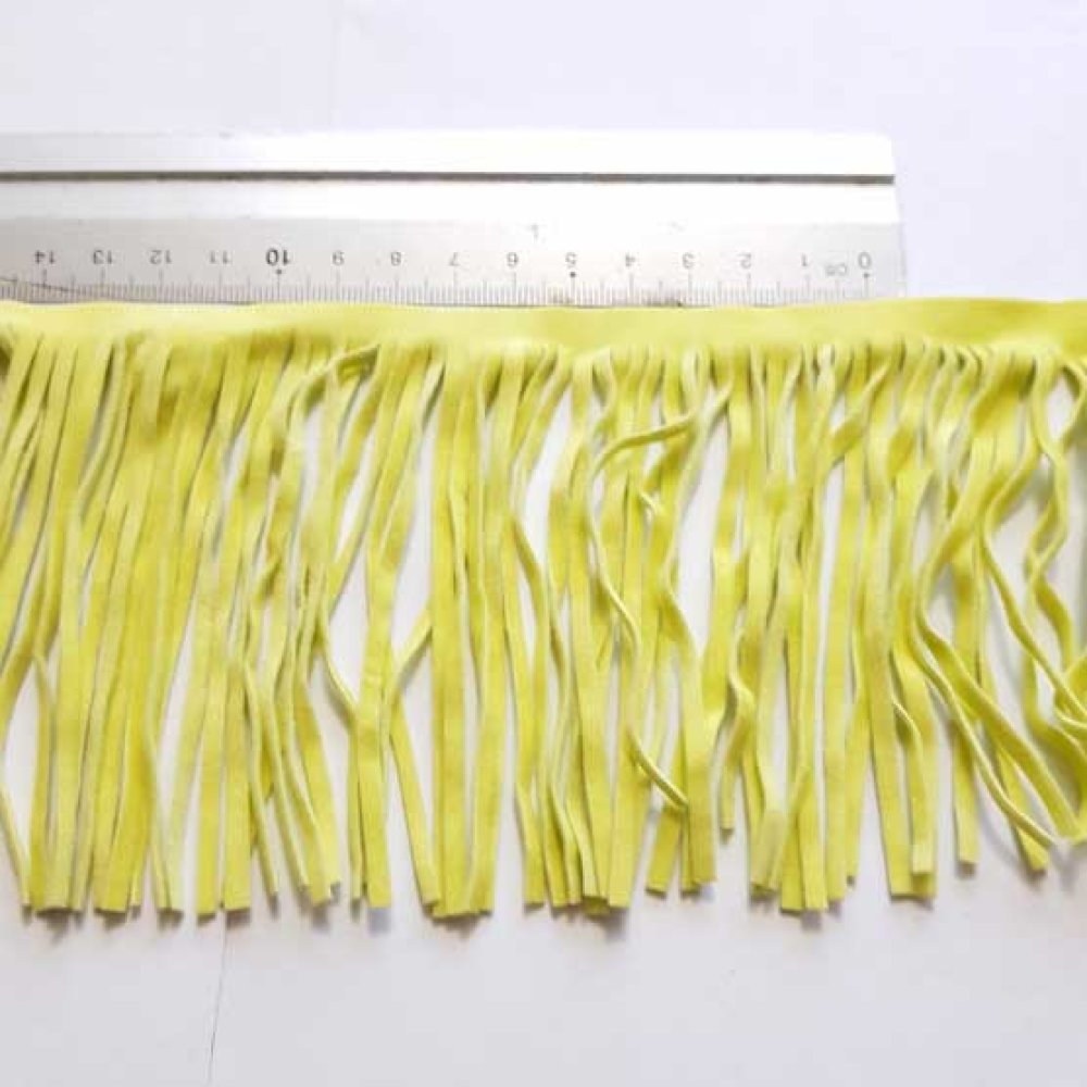 Suede Fringe 10 cm Wide Green