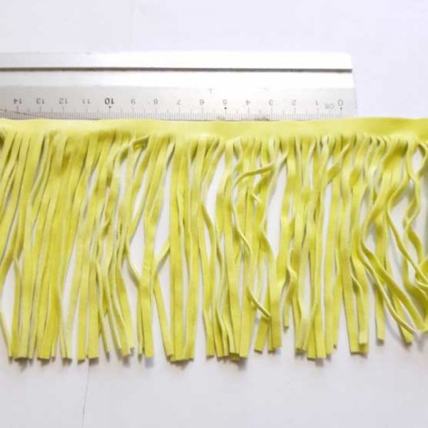 Suede Fringe 10 cm Wide Green