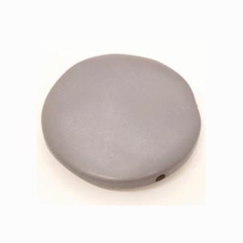 Galet plat résine rond 27 x 8 mm effet cuir Gris Clair