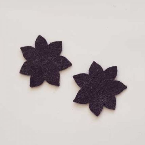 Jolie petite fleur en Feutrine 36 mm N&deg;17-07 x 2 pi&egrave;ces