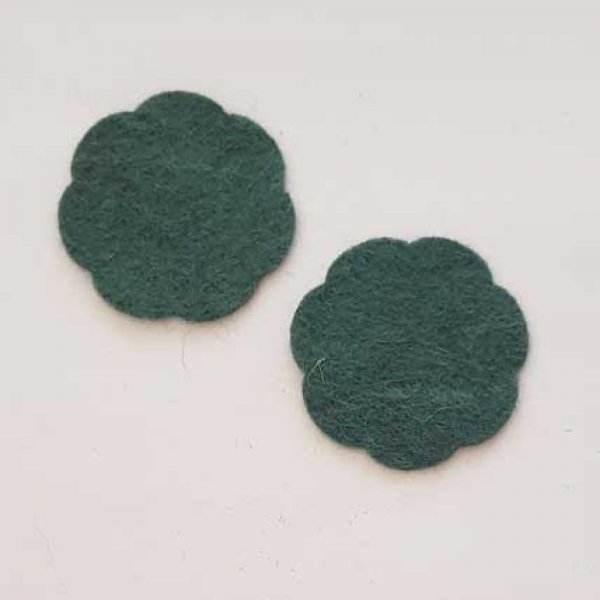 Jolie petite fleur en Feutrine 50 mm N&deg;16-09 x 2 pi&egrave;ces