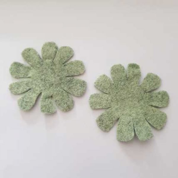 Jolie petite fleur en Feutrine 60 mm N&deg;06-10 x 2 pi&egrave;ces