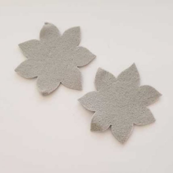 Jolie petite fleur en Feutrine 60 mm N&deg;09-11 x 2 pi&egrave;ces
