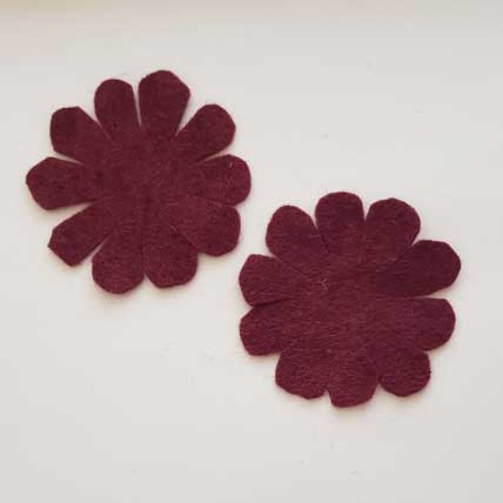 Jolie petite fleur en Feutrine 80 mm N°18-10 x 2 pièces