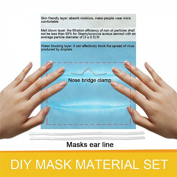 Mask Making Kit with Filter Nose Bridge Band and Ear Band