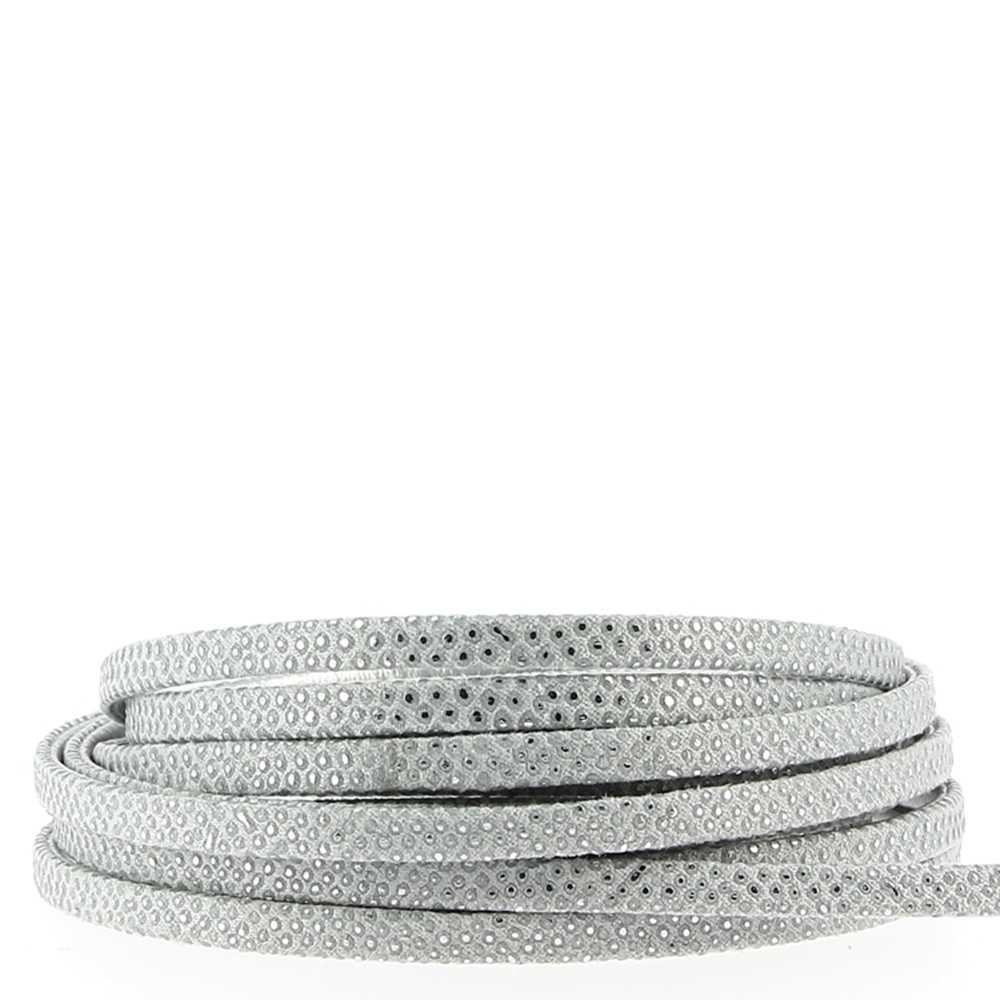 Lizard strap Grey/Silver 05 mm by 20 cm