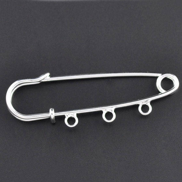 Set of 20 Silver Nurse Pin Holders 3 rings 70x20mm N°003 