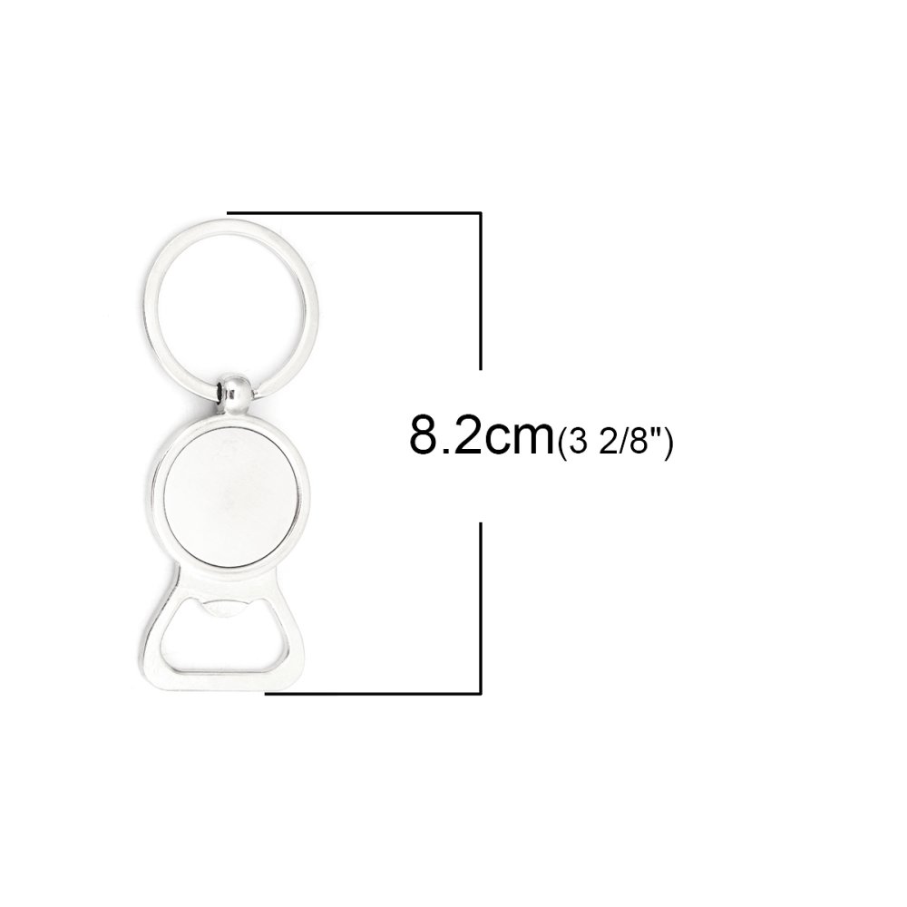 Set of 10 Key chains 25 mm silver N°01