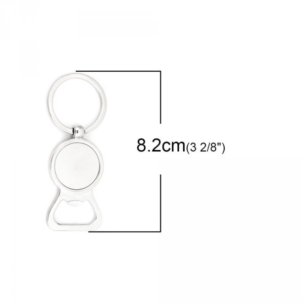Set of 10 Key chains 25 mm silver N&deg;01