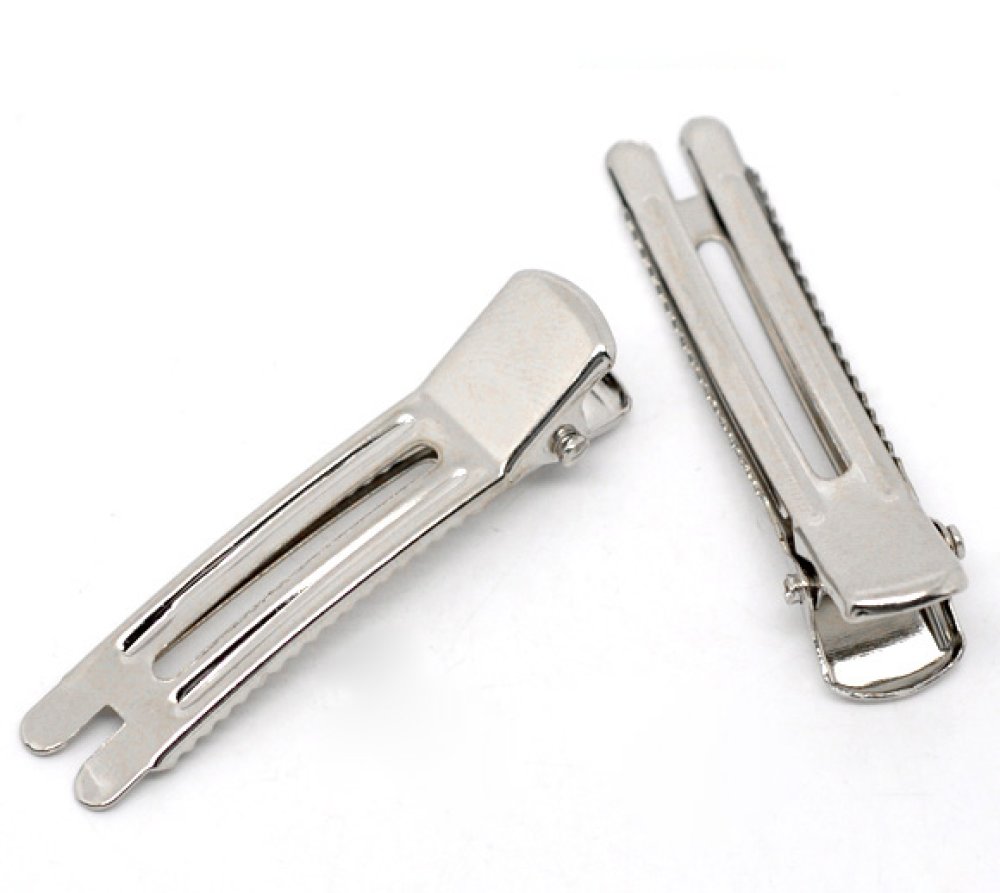 Set of 30 alligator clips - silver color 47 mm x 12 mm.