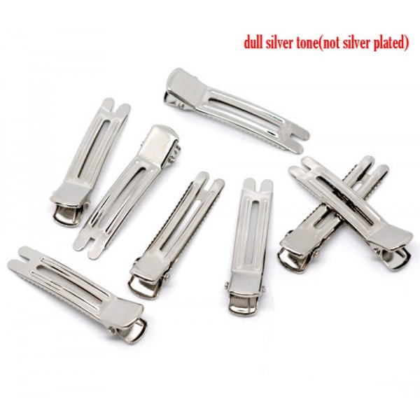 Set of 30 alligator clips - silver color 47 mm x 12 mm.