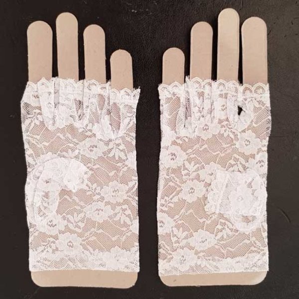 Mitaine Dentelle Blanche Mariage N&deg;01