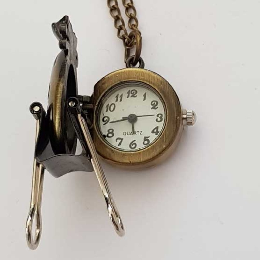 Money Gusset Watch Antique Bronze with Chain