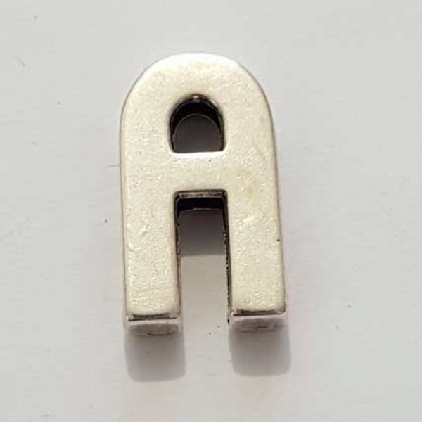 Passant 25 mm en Zamak Lettre A  Argent