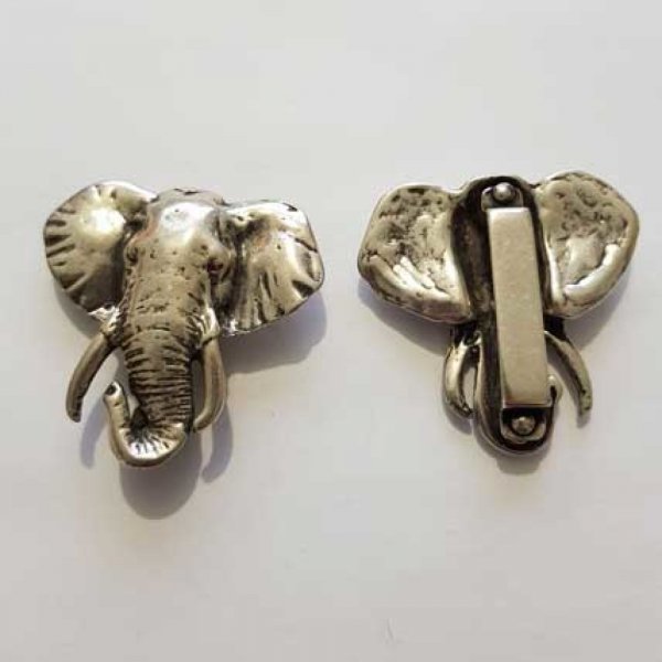 Passant 30 mm en Zamak N&deg;02 Argent &eacute;l&eacute;phant