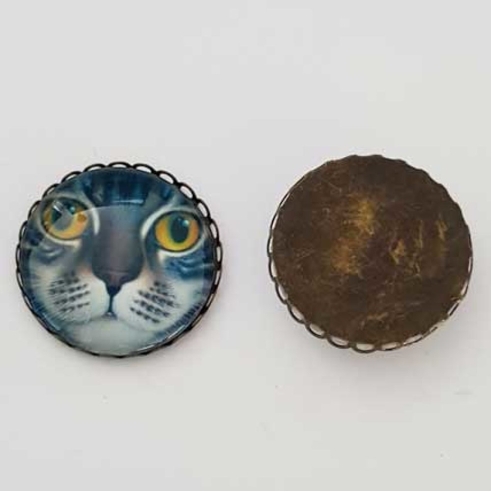 Pendentif Cabochon 30 mm Fantaisie N°06-05 chat