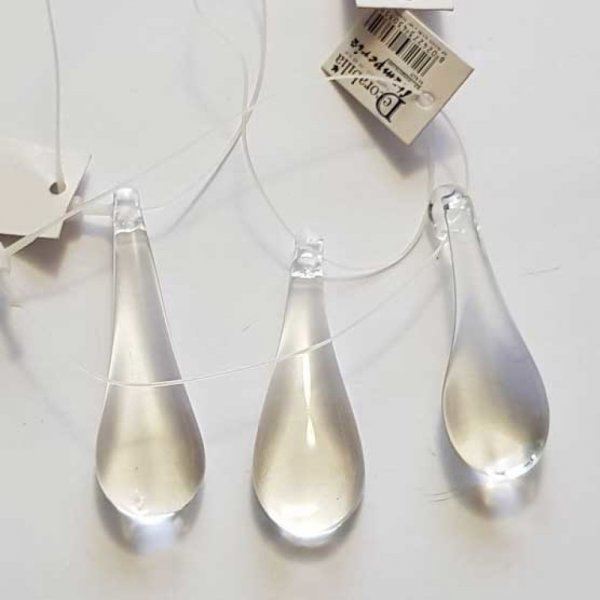 Pendentif N&deg;004 Goutte En Verre Transparent Stamperia