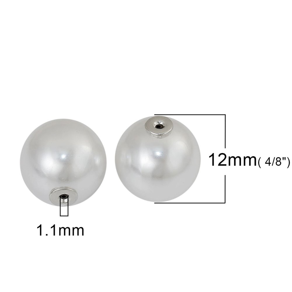 Bead 1 push hole 12 mm White