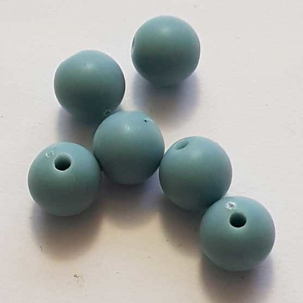 Perle Acrylique Ronde 10 mm Vert / Gris 03 x 1 Pi&egrave;ce
