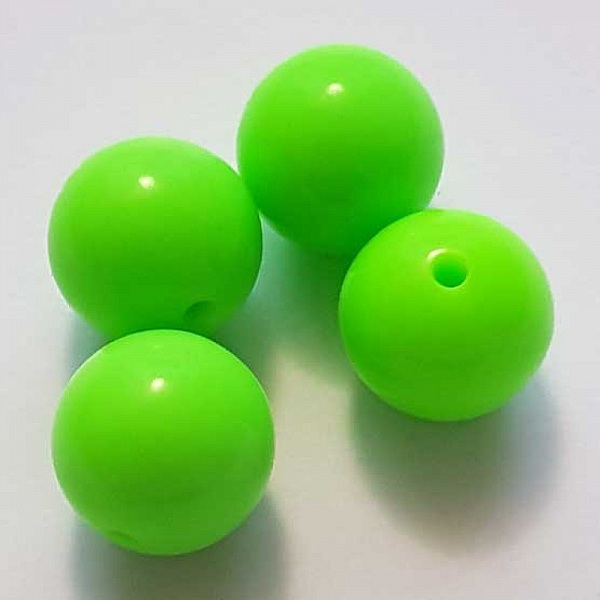 Perle Acrylique Ronde 16 mm Vert 01 x 1 Pi&egrave;ce