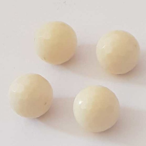 Perle C&eacute;ramique Ronde 16 mm Blanc Cass&eacute; 01 x 1 Pi&egrave;ce