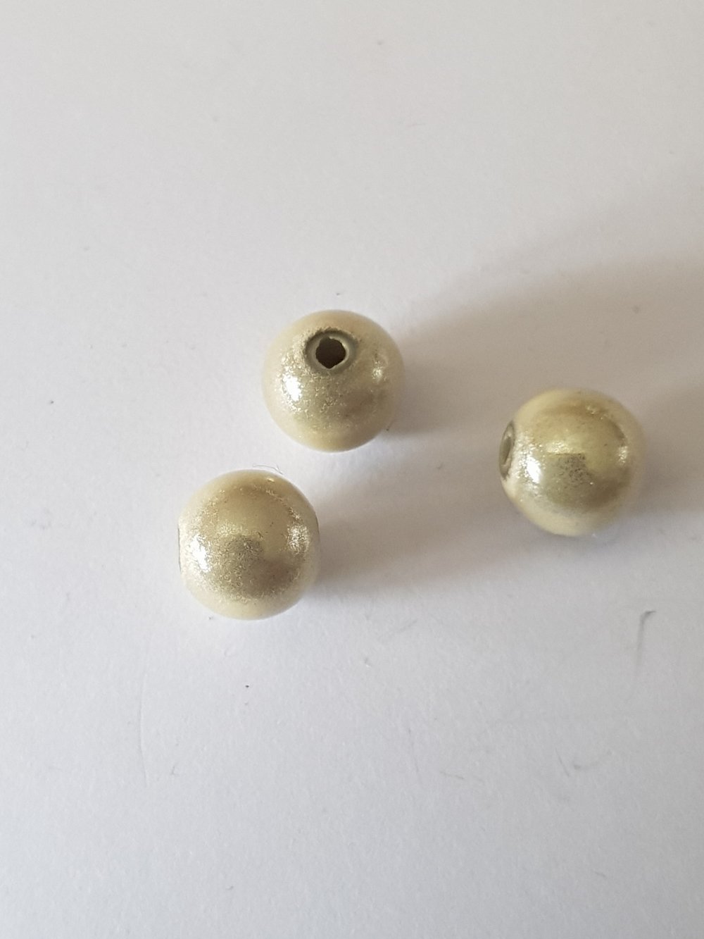 Perle Magique Ronde 14 mm Cr&egrave;me x 2