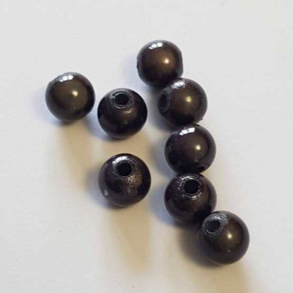 Perle Magique Ronde 08 mm Gris Fum&eacute; x 15