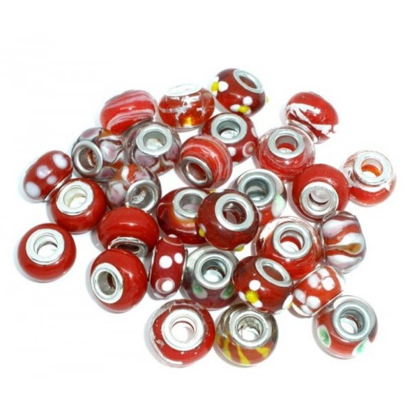 Pearl N&deg;0000 Lot of 100 Red mix